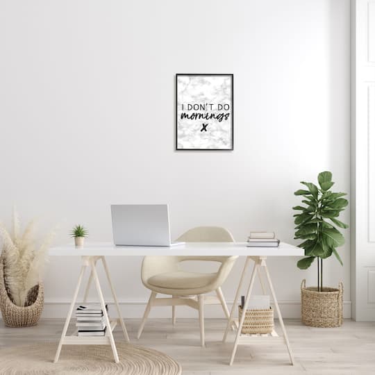 Stupell Industries I Don't Do Mornings Framed Wall Art